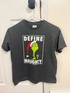 Boys Charcoal Gray 'Define Naughty' Grinch Graphic Tee